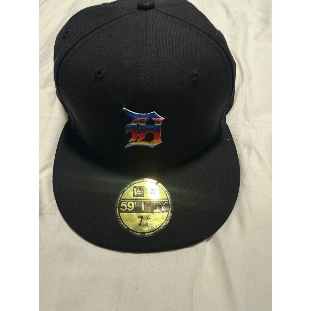 New Era 59FIFTY Detroit Tigers Fitted Hat 7 3/4 Black Serape Tiger Stadium Patch